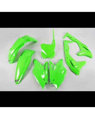 Kit Plastique Moto UFO Kit plastique UFO vert fluo Kawasaki KX250F