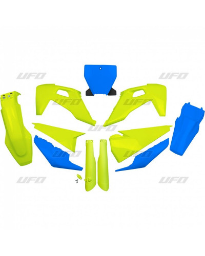 Kit Plastique Moto UFO Kit plastiques UFO Edition Limitée bleu/jaune Husqvarna TC/FC