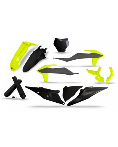 Kit Plastique Moto UFO Kit plastiques UFO noir/gris/jaune fluo - KTM