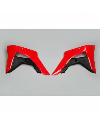 Ouies Radiateur Moto UFO Ouïes de radiateur UFO couleur origine 2017 rouge/noir Honda CRF450RX