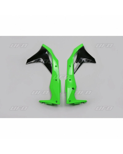 Ouies Radiateur Moto UFO Ouïes de radiateur UFO couleur origine 2017 vert/noir Kawasaki KX250F