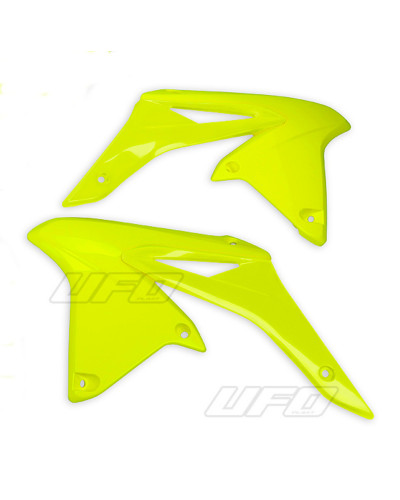 Ouies Radiateur Moto UFO Ouïes de radiateur UFO jaune fluo Suzuki RM-Z250