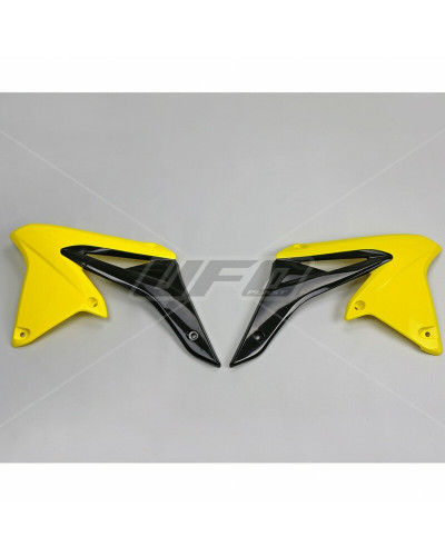 Ouies Radiateur Moto UFO Ouïes de radiateur UFO jaune Suzuki RM-Z250