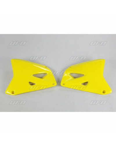 Ouies Radiateur Moto UFO Ouïes de radiateur UFO jaune Suzuki RM125/250