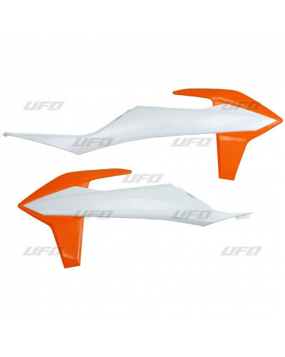 Ouies Radiateur Moto UFO Ouies de radiateur UFO orange/blanc KTM EXC/SX/EXC-F/SX-F