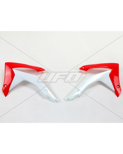 Ouies Radiateur Moto UFO Ouïes de radiateur UFO rouge/blanc Honda CRF250R/450R