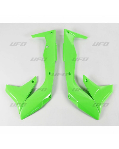 Ouies Radiateur Moto UFO Ouïes de radiateur UFO vert fluo Kawasaki KX450F