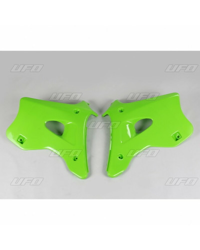 Ouies Radiateur Moto UFO Ouïes de radiateur UFO vert Kawasaki KX125/250