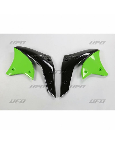 Ouies Radiateur Moto UFO Ouïes de radiateur UFO vert Kawasaki KX250F