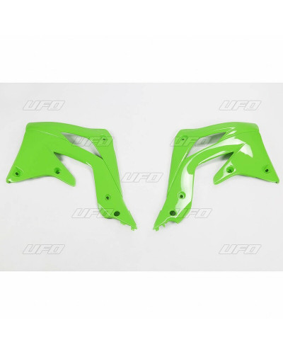 Ouies Radiateur Moto UFO Ouïes de radiateur UFO vert Kawasaki KX450F