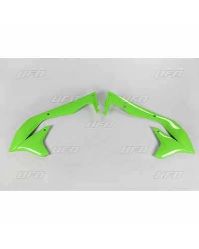 Ouies Radiateur Moto UFO Ouïes de radiateur UFO vert Kawasaki KX450F