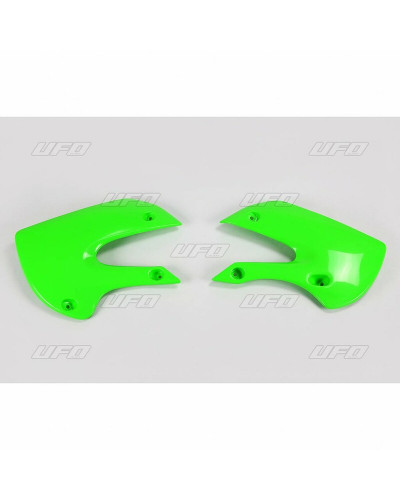 Ouies Radiateur Moto UFO Ouïes de radiateur UFO vert Kawasaki KX65/KLX110