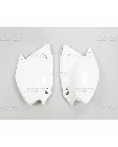 Plaque Course Moto UFO Plaques latérales UFO blanc Kawasaki KX125/250