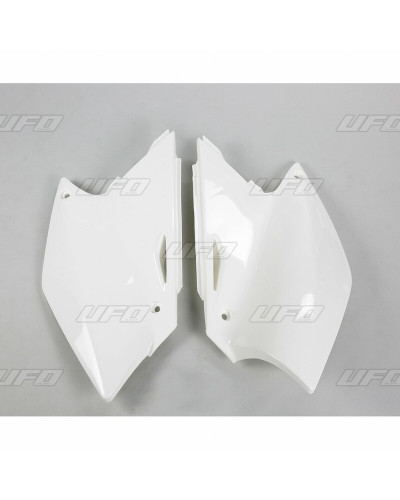 Plaque Course Moto UFO Plaques latérales UFO blanc Kawasaki KX250F
