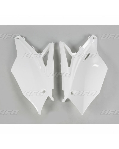 Plaque Course Moto UFO Plaques latérales UFO blanc Kawasaki KX450F