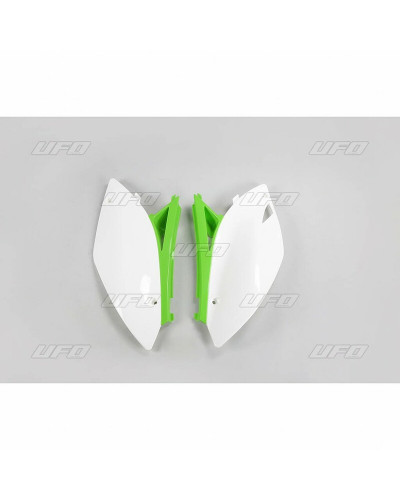 Plaque Course Moto UFO Plaques latérales UFO blanc/vert Kawasaki KX450F