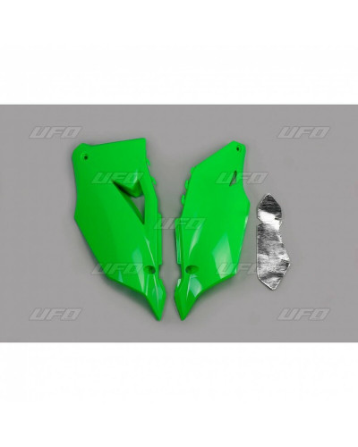 Plaque Course Moto UFO Plaques latérales UFO vert fluo Kawasaki KX450