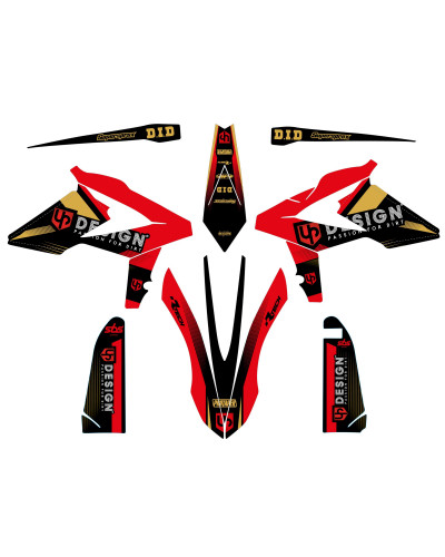 KIT STICKERS UP DESIGN Kit Déco UP SPIKE BETA RR (2018) Noir-Rouge