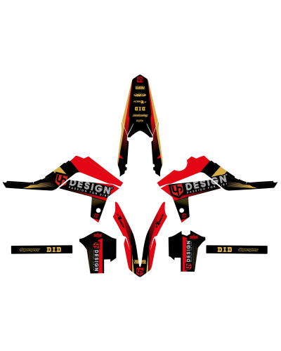 KIT STICKERS UP DESIGN Kit Déco UP SPIKE GASGAS EC (2012) Noir-Rouge