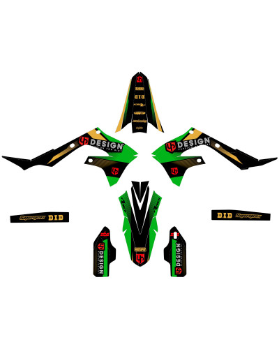 KIT STICKERS UP DESIGN Kit Déco UP SPIKE KAWASAKI KX 250 F (2021-2022) Noir-Vert KIT STICKERS UP DESIGN Kit Déco UP SPIKE KAWASAKI KX 250 F (2021-2022) Noir-Vert