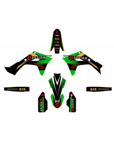 KIT STICKERS UP DESIGN Kit Déco UP SPIKE KAWASAKI KX 450 F (2024) Noir-Vert