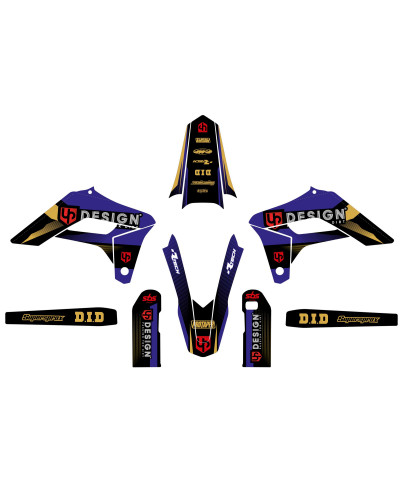 KIT STICKERS UP DESIGN Kit Déco UP SPIKE SHERCO SE (2013-2015) Noir-Bleu