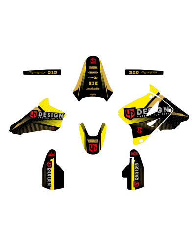 KIT STICKERS UP DESIGN Kit Déco UP SPIKE SUZUKI RM 85 (2002-2022) Noir-Jaune KIT STICKERS UP DESIGN Kit Déco UP SPIKE SUZUKI RM 85 (2002-2022) Noir-Jaune