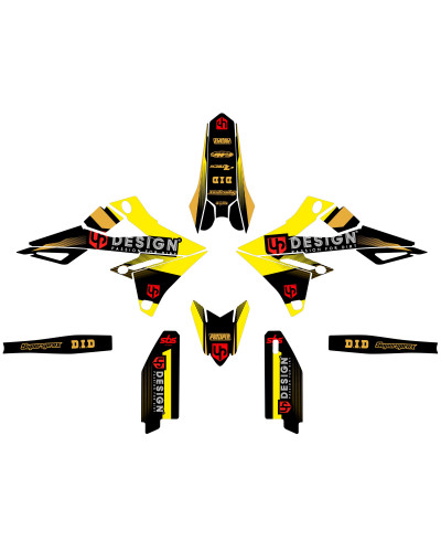 KIT STICKERS UP DESIGN Kit Déco UP SPIKE SUZUKI RMZ 250 (2007-2009) Noir-Jaune KIT STICKERS UP DESIGN Kit Déco UP SPIKE SUZUKI RMZ 250 (2007-2009) Noir-Jaune