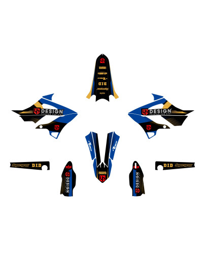 KIT STICKERS UP DESIGN Kit Déco UP SPIKE YAMAHA YZ (2022-2022) Noir-Bleu KIT STICKERS UP DESIGN Kit Déco UP SPIKE YAMAHA YZ (2022-2022) Noir-Bleu