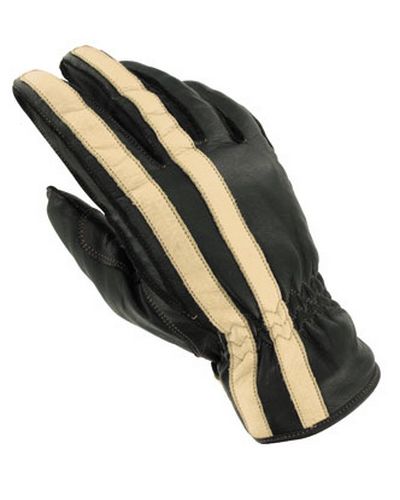 Gants Moto Été VAUGHAN TRUXTON cuir CE NOIR CREME