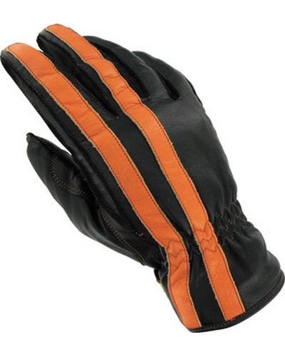 Gants Moto Été VAUGHAN TRUXTON cuir CE NOIR ORANGE