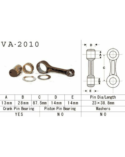 Kit Bielles Moto VESRAH KIT BIELLE POUR YFM100 1987-91