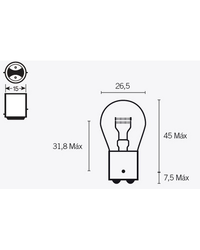 Ampoules Moto V PARTS Boite de 10 ampoules V PARTS S25 12V-21/5W Ampoules Moto V PARTS Boite de 10 ampoules V PARTS S25 12V-21/5W
