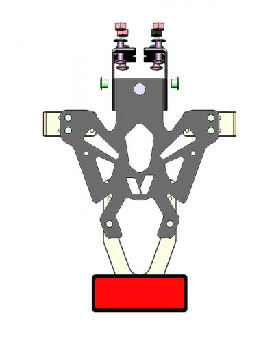 Support Plaque Immatriculation Moto V PARTS Support de plaque V PARTS noir Kawasaki Z125