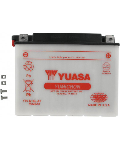 Batterie Moto YUASA BATTERY YUASA HD DRY Y50-N18L- Batterie Moto YUASA BATTERY YUASA HD DRY Y50-N18L-
